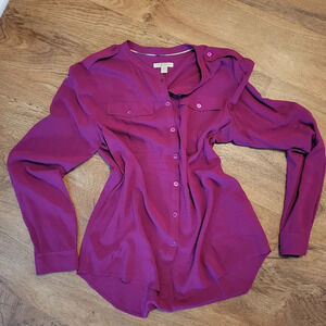 Burberry Brit Relaxed Button Up Blouse Large Business Casual Streetwear Comfort